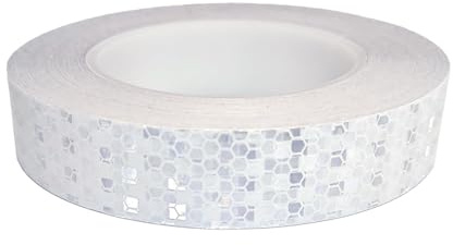 CeoxThao Reflektierendes Klebeband Weiß 20m x 2,5cm, Wasserdichtes Selbstklebendes Reflektorband für Fahrzeuge, Anhänger, Boote, Hochsichtbares Warnklebeband, Reflektor Kebeband,Reflective Tape