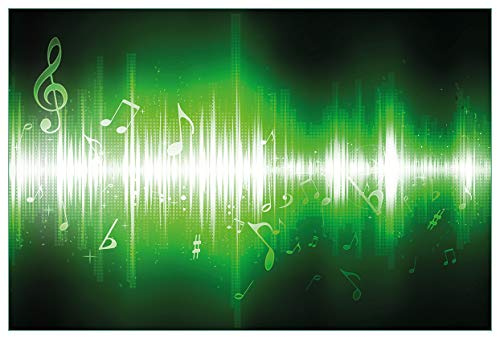 Wallario Küchenrückwand selbstklebend 90 x 60 cm, Motiv: Grüne Noten der Musik | Spritzschutz abwischbar & pflegeleicht