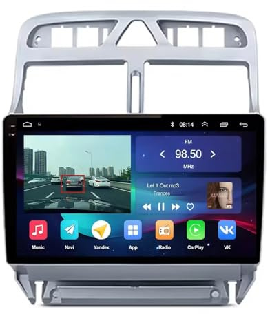 Car Radio para Peugeot 307 SW 307CC 307SW 2002-2013 Android 15 9 Pulgadas Car Estéreo Wireless Carplay Android Auto para, 4 Core 2G+64G