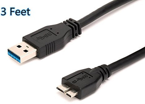 KUYIA Cable Micro USB 3.0, 3FT A Mâle vers Micro B Disque Dur Câble, 5 Gbps Fil Synchronisation Compatible avec Toshiba Canvio, Western Digital My Passport Seagate Elements Maxtor External Hard Drive