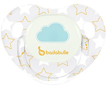 Badabulle B011222 Phosphoreszierende physiologische Schnuller, weiß