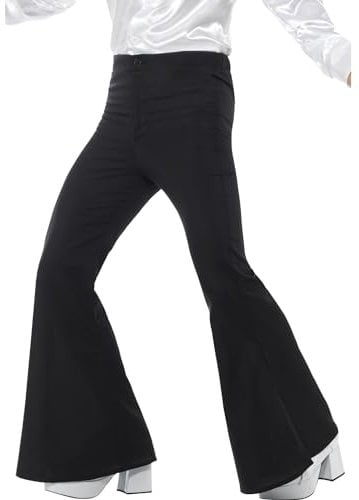 Black Flared Trousers Mens Medium