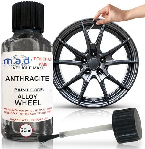 MAD ANTHRACITE ALLOY WHEEL TOUCH UP KIT REPAIR KIT PAINT WITH BRUSH CURBING SCRATCH