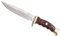 MUELA RANGER-14R - Cuchillo de caza con mango de madera de Pakka coral con funda de cuero