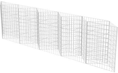 VidaXL 142537 Bac à gabion en acier Gabion pour légumes et légumes Argenté 300 x 30 x 100 cm
