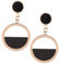 Happiness Boutique Orecchini Semi Cerchio in Nero | Piccoli Orecchini Tondi Oro Rosa Bijoux Acciaio Inossidabile