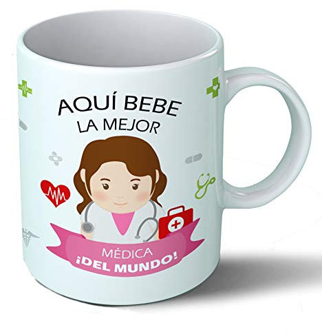 Planetacase - Taza Médica - Regalo Original Doctora - Cerámica 330 mL - Taza Desayuno Apta para Microondas y Lavavajillas - Resistente a Lavados