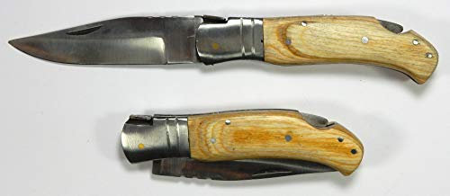Bois & Mots Laguiole - Couteau de Chasse en Bois Exotique - Longueur Totale : 21 cm - Lame de 9,2 cm …