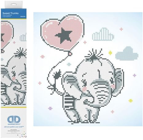 DIAMOND DOTZ Painting, Beginner Kit, Sweet Trunks, 30 x 28cm
