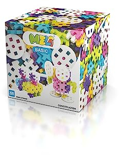 Meli Basic Constructor Pink 100 | 100 Bausteine inkl. Räder & Spezialteile | Kreatives Steckspiel für Kinder ab 3 Jahren | Konstruktionsspielzeug für Autos, Roboter & mehr