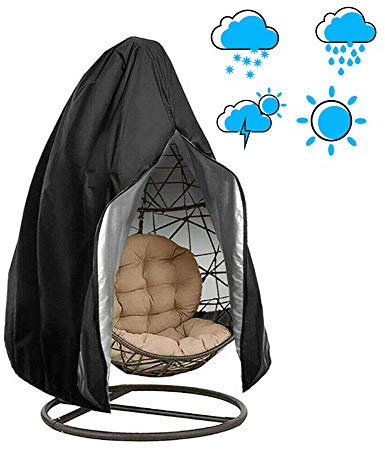 CSPone Abdeckung für Hängesessel, Schutzhülle für Eier, Stuhl, wasserdicht, für Gartenmöbel, Schwarz (1#)