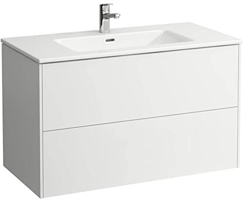Laufen Pro S Badezimmerset 100x50cm Mattweiß mit keramischem Waschbecken