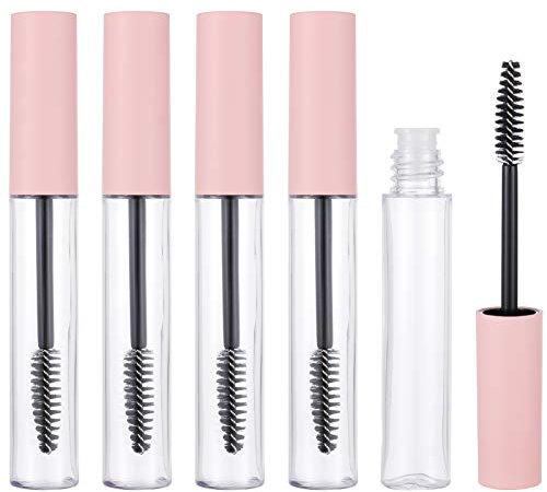 adakel 5 Stück leere Mascara Flasche mit Wimpern Zauberstab, Leere Wimpern Rohr Wimpern Creme Flasche,10ml, Rosa