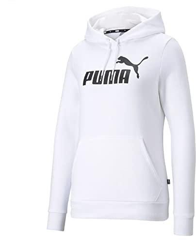 PUMA Damen Logo Hoodie Fl Sweatshirt, Puma Weiß, S EU