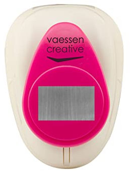 Vaessen Creative Motivstanzer Rechteck, 2,5 cm, Medium Stanzer, Motivlocher, 1 Stück, bis zu 160 g/m², zum Basteln mit Papier und Scrapbooking, Weiß/Rosa, 1.2 x 2.2 cm