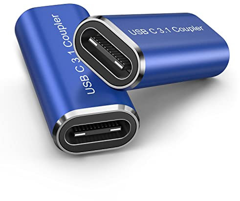ANDTOBO Adaptateur USB C Femelle vers Femelle, 2 Pack adaptateurs USB C 3.1 Femelle vers Femelle, supportant la Charge Magsafe et la Charge Rapide 100W
