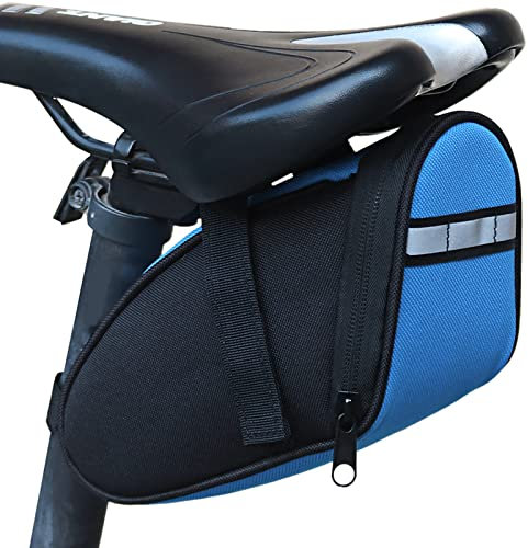 Gsrhzd Satteltaschen Für Fahrrad, Fahrradtasche Sattel, Rennrad Satteltasche, Fahrradsatteltasche Für Sattel Mit Reflektierender, Fahrradtasche Mountainbike, Blau