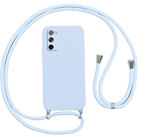 Vauki Coque pour Samsung Galaxy S20 FE 5G avec Cordon,Etui Silicone Souple Antichoc Housse avec Collier Bandoulière Chaîne Lanière,Téléphone Étui Case de Protection pour Samsung S20 FE 5G 6.5, Bleu