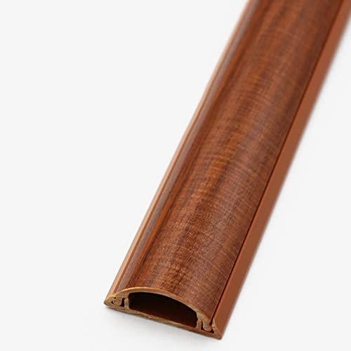 ZJKXJH Tv Cord Cover Cable Raceway on Wall/Ceiling/Floor, Extension Cable Concealer System, PVC Wood-Effect Cables Management to Hide Wires (Color : Style 1, Size : 2 Cable)
