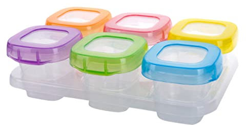 Zerodeko Aufbewahrungsbehälter Für Babynahrung 6 Töpfe 60 Ml Gefrierbehälter Für Babynahrung Luftdichter Verschluss Spülmaschinenfest Auslaufsicher Gefrierbehälter