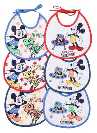 Ellepi baby laetzchen Sabberlätzchen disney lätzchen frottee mit latz kinder kleinkind wasserdicht junge zum fuer abwaschbar ärmel gross stoff halstuch jahre maedchen binden baumwolle (mickey1)