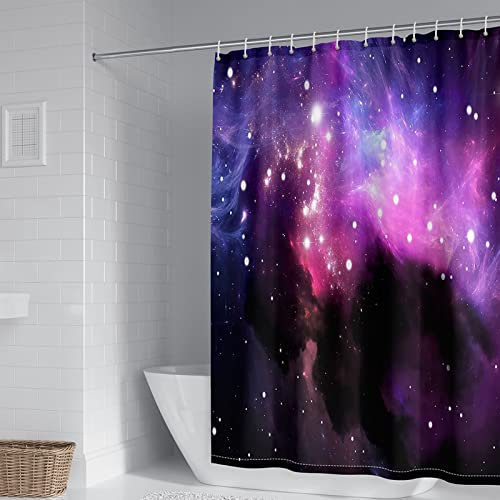 Aotiwe Duschvorhang Waschbar 180X180, Lange Duschvorhang Natur Themen Universum Muster Polyester