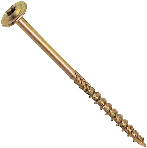 AERZETIX - C67495 - Juego de 100 Tornillos para madera Ø6x110mm con cabeza ancha abombada - con huella estrella Т30 - en acero galvanizado - carpintería, contrachapado, aglomerado, melamina