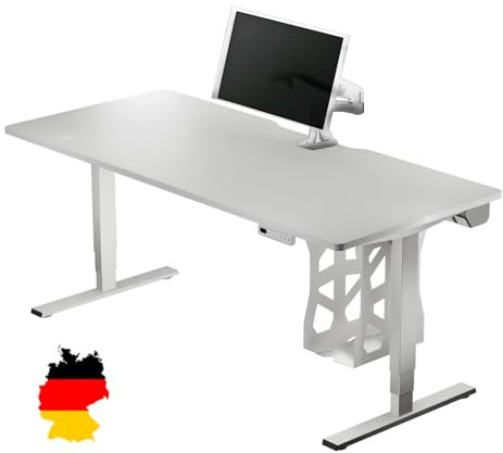 LeetDesk Premium Scrivania Gaming elettrica regolabile in altezza - Made in Germany - Classic - 180x80 cm - Scrivania da Gaming - Tavolo Gaming - Postazione Gaming - Gaming Desk