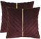 Tosleo 2 Stück Samt Kissenbezüge 50x 50 cm Dekorative Kissenhülle mit Gold Leder Luxus Moderne für Wohnzimmer Schlafzimmer Sofa Kissen Weinrot