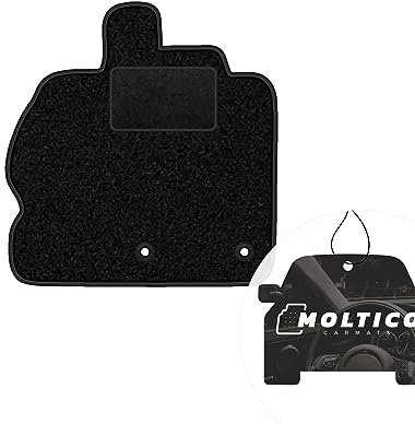 moto-MOLTICO Fahrer Fußmatte Auto Velours Fahrerseite Autoteppiche Schwarz Fahrermatte 1-teilig passend für Renault Scenic III 2009-2016