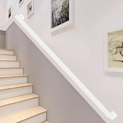 Corrimano Bianco per Scale, 180 cm 2 m 240 cm 3 m Asta di Supporto per Ringhiera per Scale per Interni ed Esterni, Corrimano di Sicurezza per Montaggio a Parete in Ferro Battuto in Metallo (Size : 12