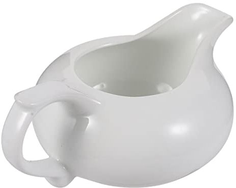 HOMSFOU Sauce Bucket Small Creamer Pitcher Gravy Supply Gravy Small Boat Small Milk Pitcher Ceramic Gravy Boat Warmer Gravy Saucer Ceramic Gravy Container Condiment Ceramics White