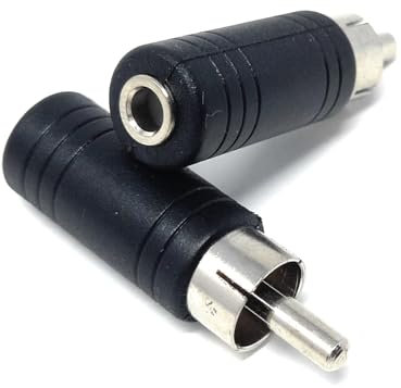 DRUT A 2uds. Adaptador de Cable de Audio con Conector Jack Mono de 3,5 mm a Conector RCA Phono ()