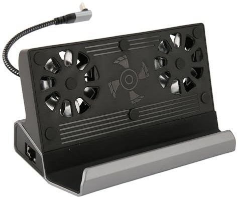 para Steam Deck Dock, Estación de Acoplamiento 10 en 1 con Ventilador de Refrigeración Dual, HDMI 4K@60Hz, Gigabit Ethernet, 3 Puertos USB 2.0, 2 USB 3.0 y Carga Rápida PD de 100