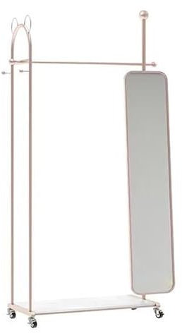 XOVP-023 Miroir Pleine Longueur avec Support Miroir Pleine Longueur Cintre intégré Rotatif ménage Cintre au Sol Vertical vestiaire Dressing Miroir Miroir sur Pied (Color : Rose Gold)