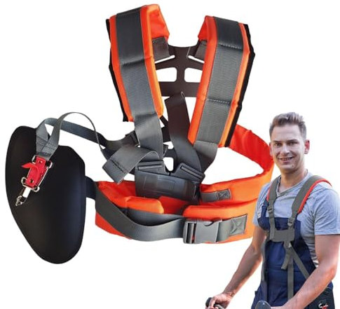 Correa De Hombro De Cortacésped, Correa Cortacésped Ajustable Doble Hombro, Profesional Trimmer Correa For Hombro Doble, Recortadora Correa Para Desbrozadora Garden Lawn, Arnés De Desbrozadora