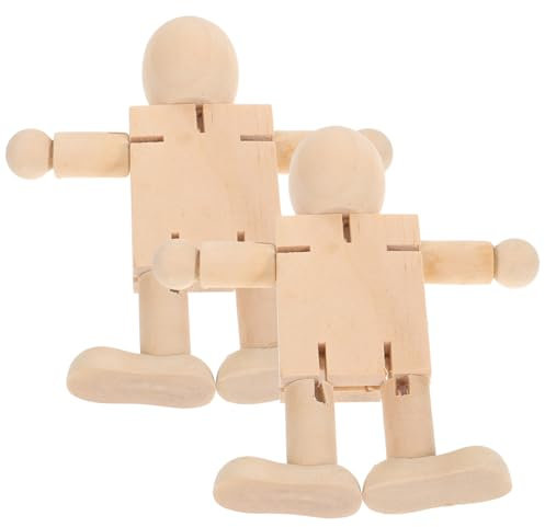 Anneome 2St gemeinsames Marionettenspielzeug Zahlenspielzeug Desktop-Spielzeug Dekoration für zu Hause Handdekor bastelzeug craft Roboter Ornament Wohndekoration Desktop-Dekor hölzern