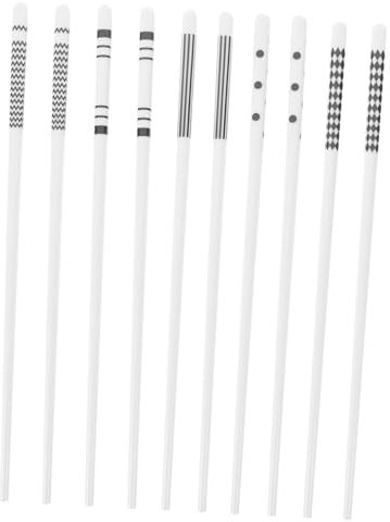 CONGARTENO 5pares Palillos De Cerámica Reutilizables Palillos Cena Aptos Para Lavavajillas Accesorios Cena Delicados Para Familiar
