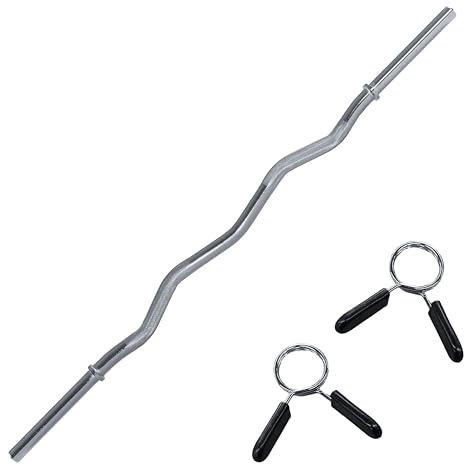 wuuhoo® Langhantelstange John - 200cm / 180 cm / 160 cm / 150 cm / 120 cm, 30mm, Stahl verchromte Hantelstange, 100kg Kapazität - Fitnessquipment für Zuhause 120 cm Silber