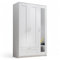 Stella Trading LEPINI - Armoire avec Porte Miroir en Blanc - Armoire Polyvalente à Portes battantes à 3 Portes pour Votre Chambre à Coucher - 117 x 191 x 50 cm (l x H x P)
