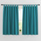 PONY DANCE Kurze Gardinen Küche Modern Schlaufenschal 2er Set H 145 x B 140 cm Thermo Vorhänge Blickdicht Küchengardinen Wohnzimmer Scheibengardinen mit Schlaufen, Türkis
