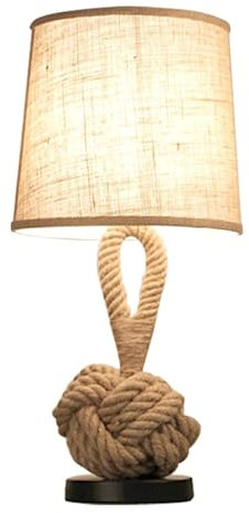 LUOYAOB Lampe table LED boule en corde 23,6 pouces, style industriel, idéale for une table chevet, un bureau, une chambre à coucher, un salon, un bureau, une bibliothèque ou un collège.