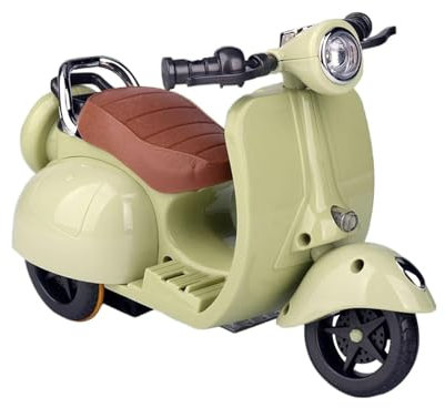 Puppe Zubehör, Motorräd Scooter Spielzeug mit Licht und Musik, Drehspielzeug für Niedliches Have a Seat Spielzeug, Decor Desktop Ornaments für Sammler (Green)