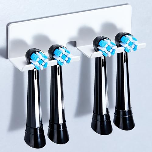 GGQ Zahnbürstenhalter Elektrische Zahnbürste - Zahnbürstenhalter Wand Ohne Bohren, Aufsteckbürsten Halter, Elektrische Zahnbürste Halterung, Selbstklebend Zahnbürstenkopf Halter (Weiß, Groß)