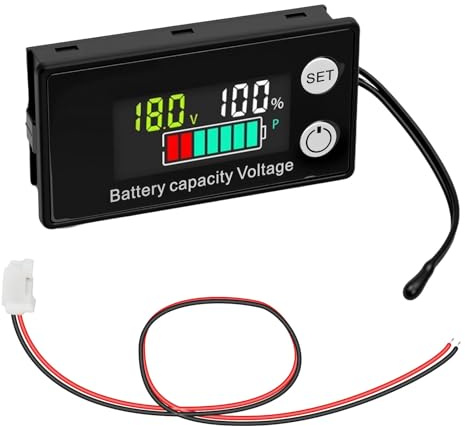 AYWHP Batteriewächter 12V 24V 36V 48V 60V 72V 84V, Batterieanzeige, LCD Digital Spannungsmesser, DC 8-100V Spannungsmessgerät, Batteriekapazitätsmonitor mit Alarmfunktion für Auto Boot Wohnmobil