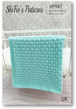 Paper Knitting Pattern for Babys Blanket, Afghan, 65cm x 71cm, Double Knitting, KP547