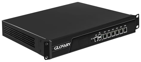 Glovary 1U Rackmount Firewall i5 3320M, 6 x i226V 2.5GbE LAN OPNsense Hardware, U6, AES-NI, 8GB RAM 128GB SSD, 19inch Home Lab Router PC, Network Firewall Appliance, VGA, COM