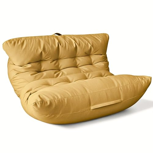 Aiire Doppelsitzer XXL Sitzsack – Riesiger Bean Bag für 2 Personen mit Füllung – Ideal zum Lesen, Entspannen oder Gaming – Sitzsack Sofa für Erwachsene oder Kinder – Gelb