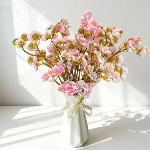Jadeunm 8PCS Künstliche Kirschblütenzweige Kirschblüten Deko | Künstliche Blumen Kirschblüten 42 cm Kurzstielig Kunstblumen Frühling Seidenblumen Sakura Kunstblumen für Vase, Frühlingsdeko