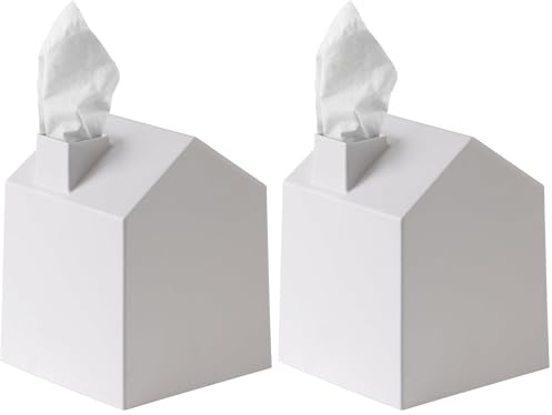 Umbra CASA – Couvre-boîte à mouchoirs décoratif en polypropylène – Blanc (Lot de 2)